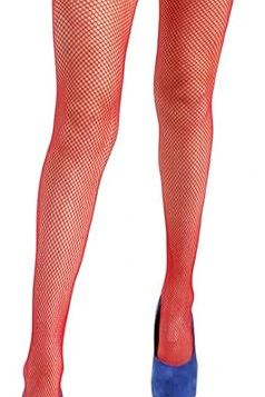 Fishnet Tights - Red (XL)