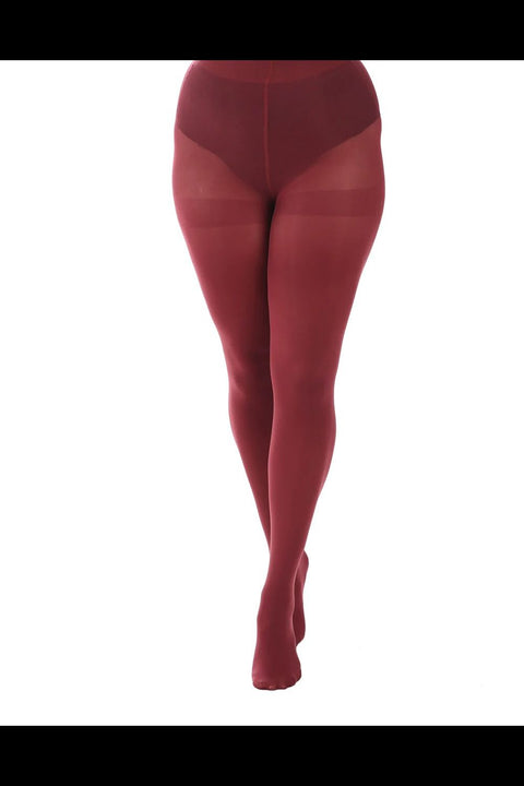 Burgundy 80 Denier Opaque Tights (Size 16-18)