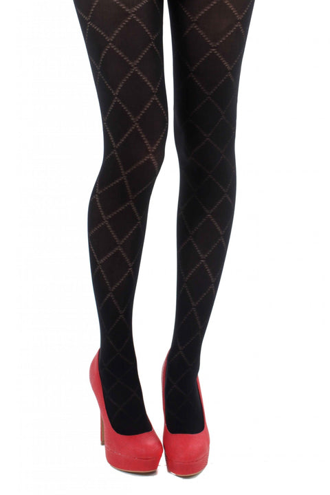 Classic Diamond Opaque Tights (Size 16-18)