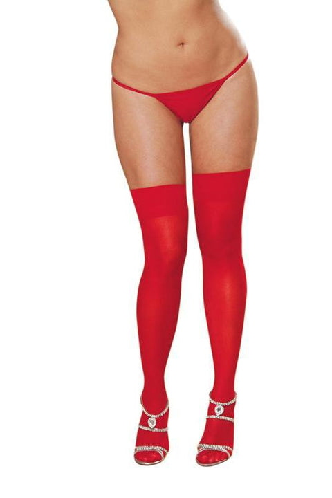 Sheer Hold Up Stockings With Back Seam (Red)