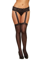 Lace Garter Belt with Stockings (Black)  | BigSmalls&trade;