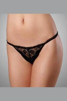 Embroidered Crotchless Panty  | BigSmalls&trade;