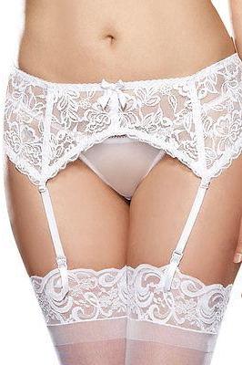 Lace Garter Belt with Scalloped Hem