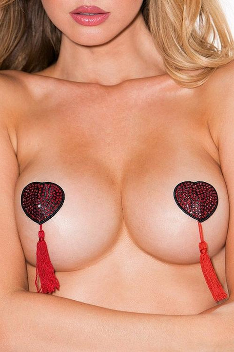Rhinestone Heart nipple covers-self adhesive   | BigSmalls&trade;