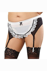 Maid Garter Belt with Attached Chiffon Apron