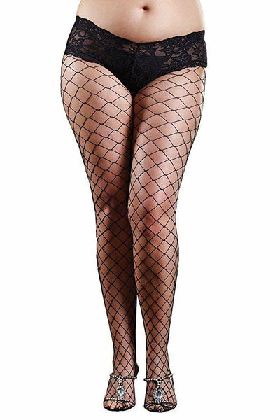 Diamond Net Tights With Sexy Lace Boy Short Top  | BigSmalls&trade;
