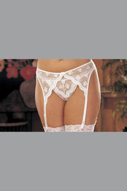 White Sexy Scalloped Embroidery Garterbelt